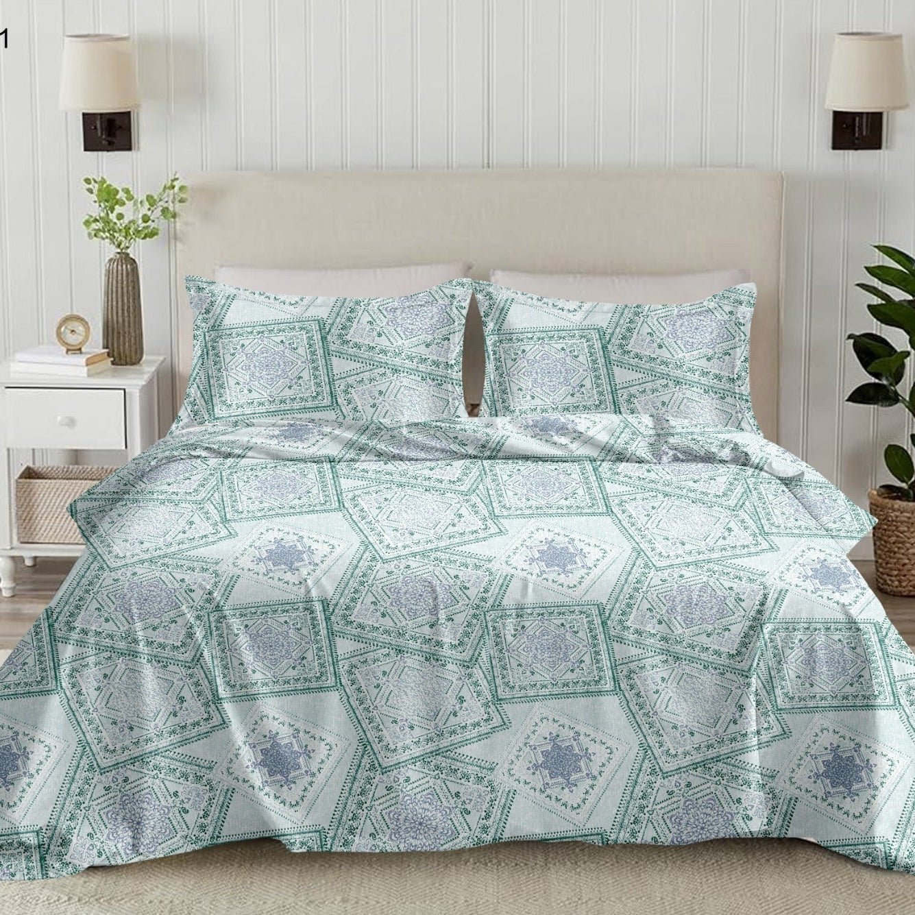 Nouveau King Size Bedsheet - 1049