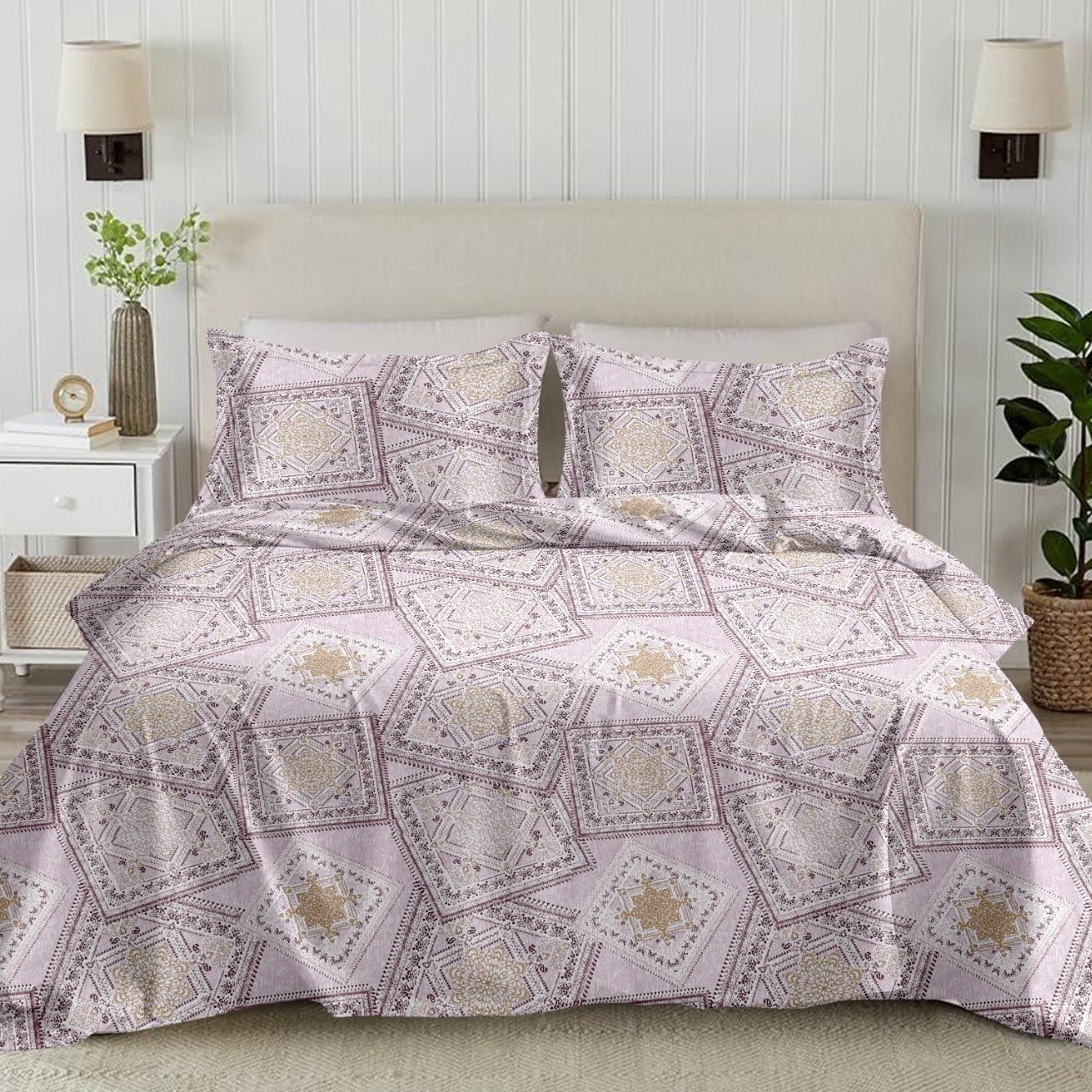 Nouveau King Size Bedsheet - 1049