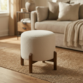 Accent Wooden Ottoman Stool