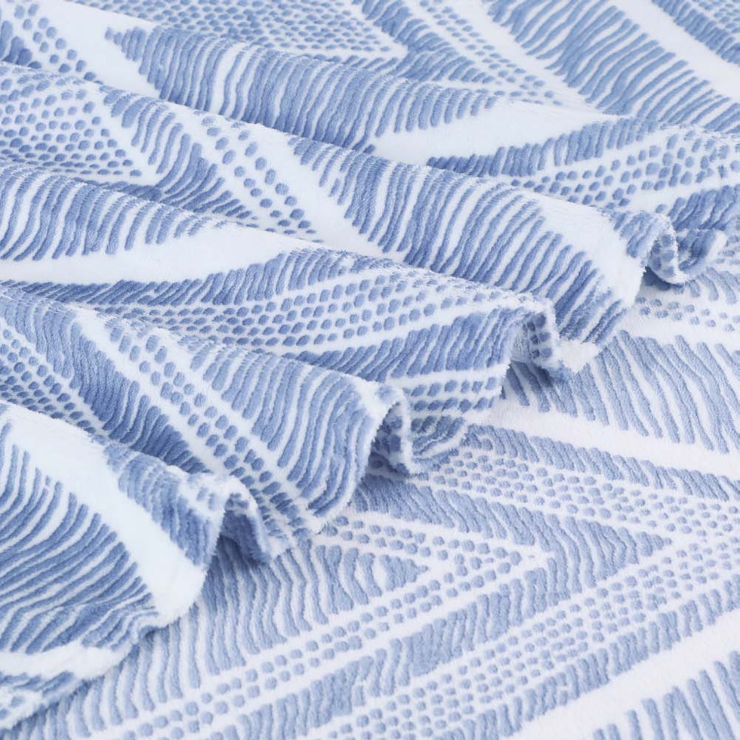 Sutton Warm Bedsheet Double bed with 2pc Pillow Cover | Blue Texture