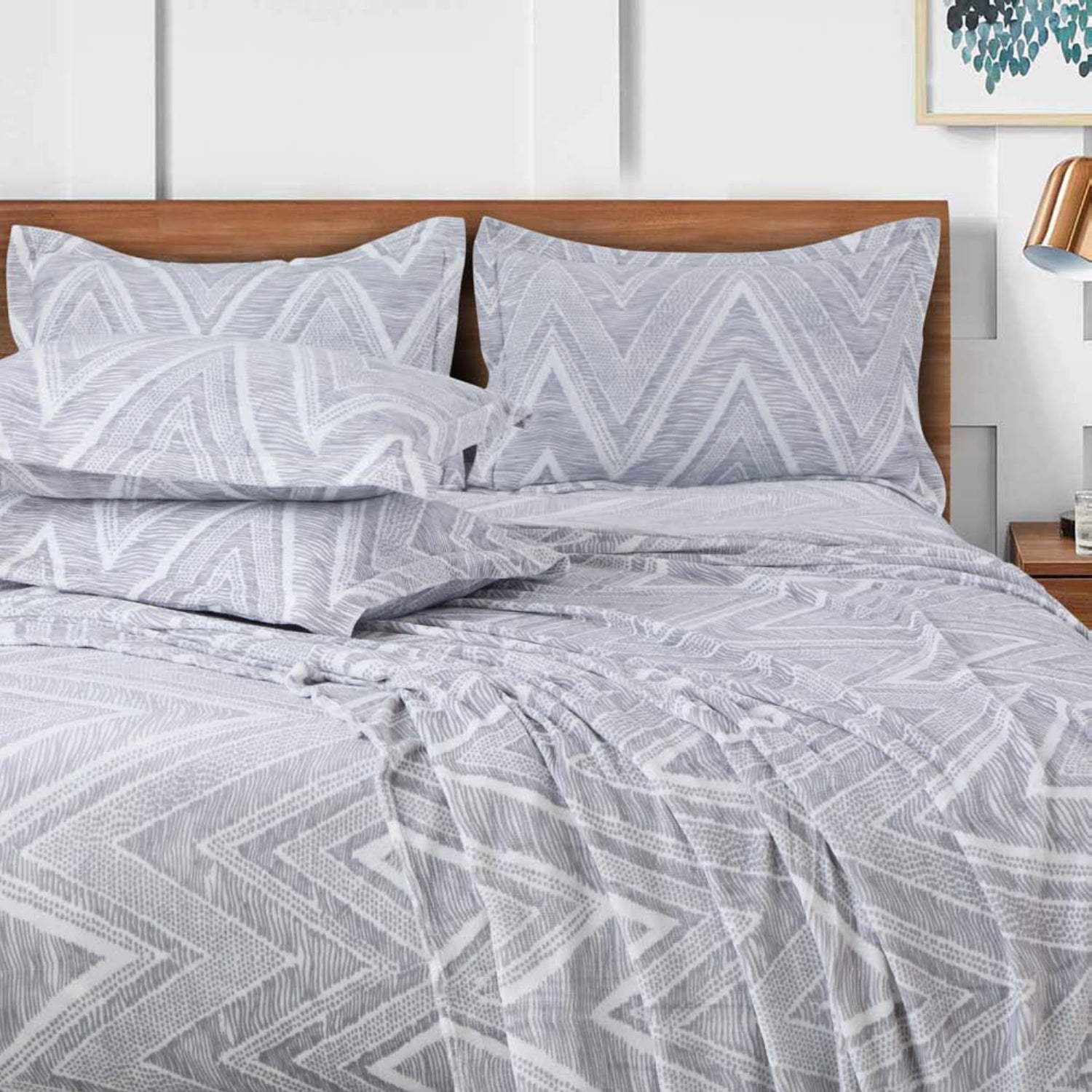 Sutton Warm Bedsheet Double bed with 2pc Pillow Cover | Gray Texture