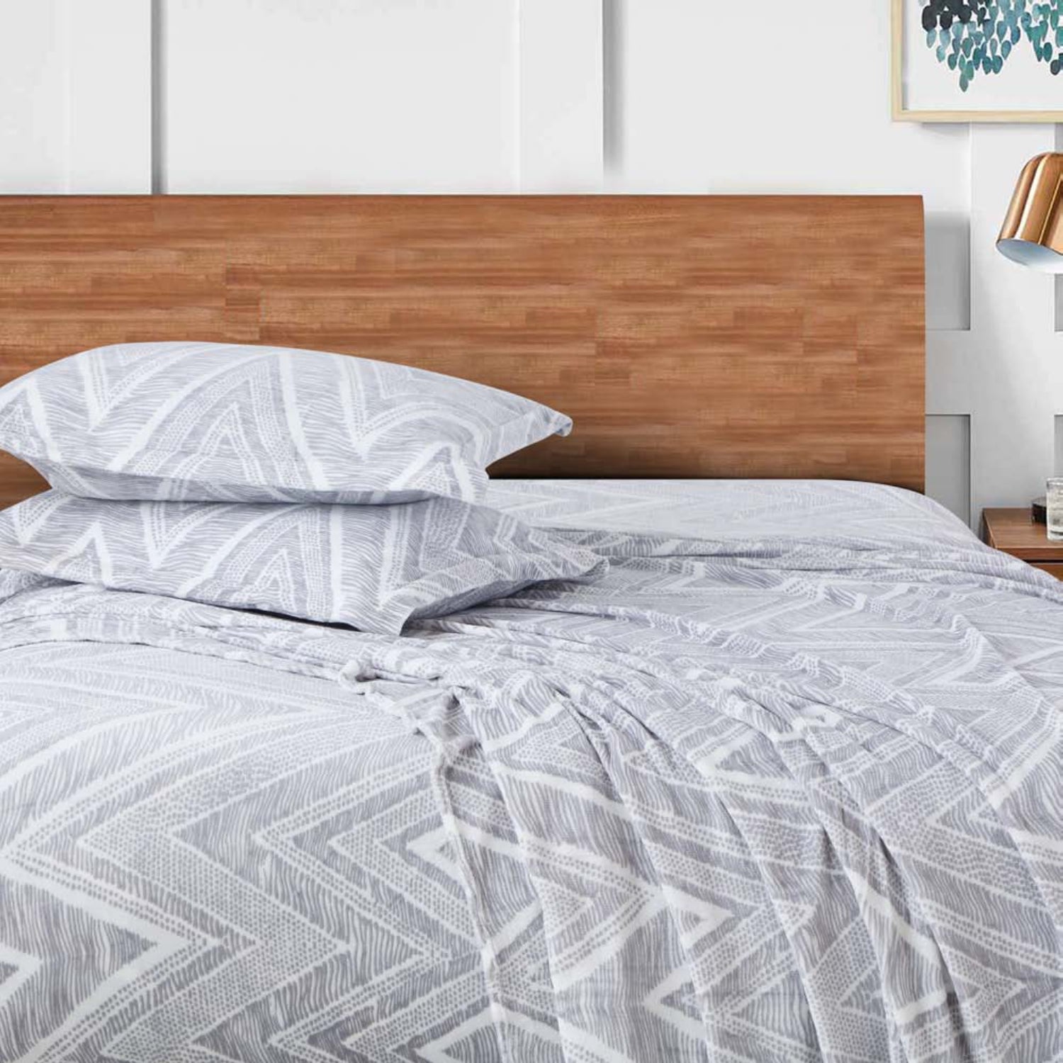 Sutton Warm Bedsheet Double bed with 2pc Pillow Cover | Gray Texture