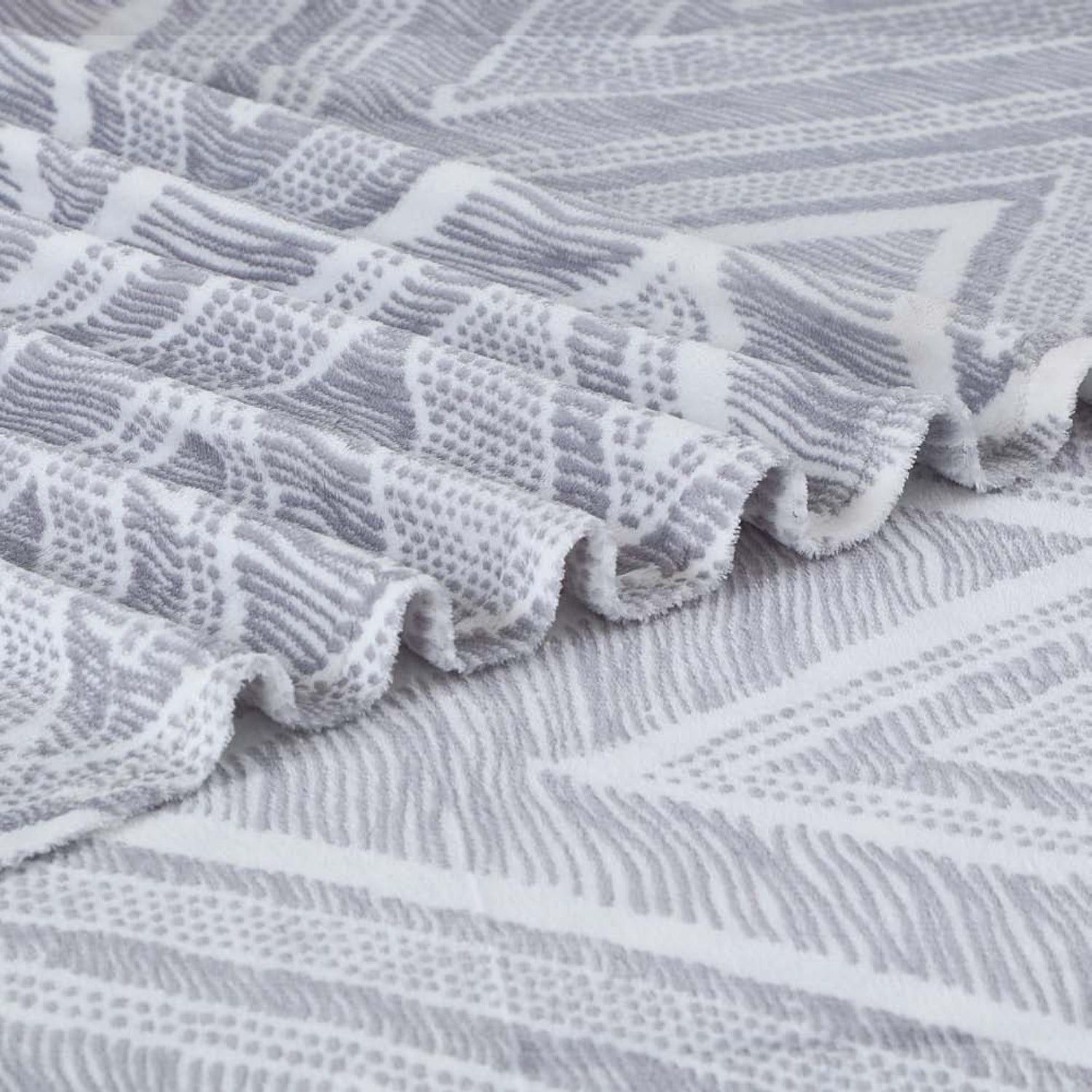 Sutton Warm Bedsheet Double bed with 2pc Pillow Cover | Gray Texture