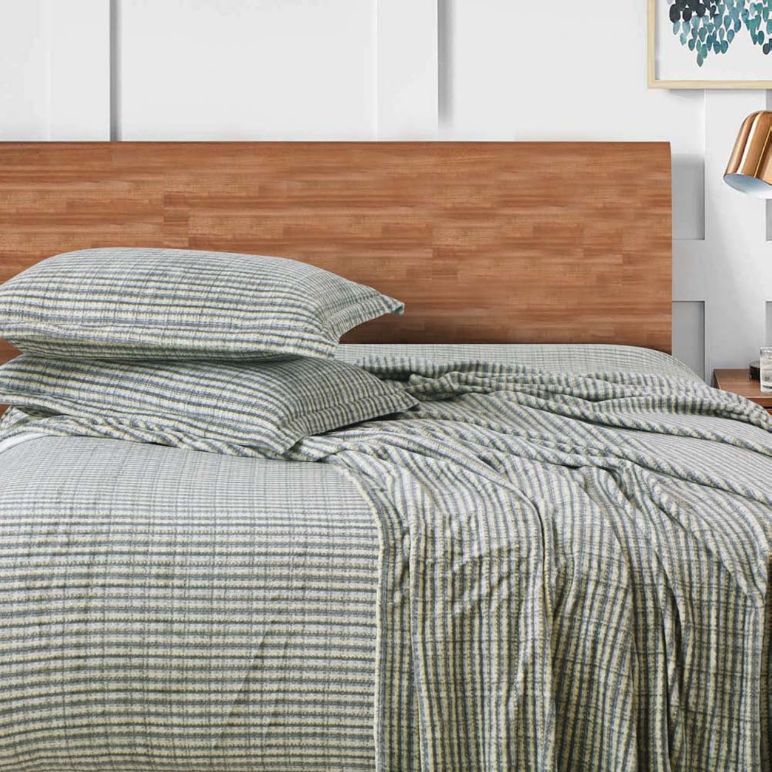 Sutton Warm Bedsheet Double bed with 2pc Pillow Cover | Gray Texture