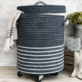 Round Wheel Laundry Basket Grey (40 Ltr)